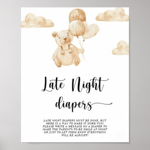 Bear \ Late night diapers game  Poster