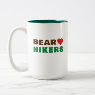 Bear love hiker Two-Tone coffee mug