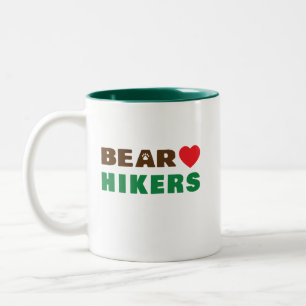 Bear love hiker Two-Tone coffee mug