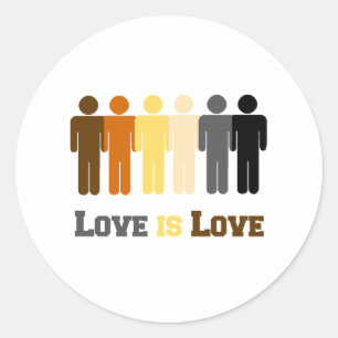 Bear Love is Love Classic Round Sticker