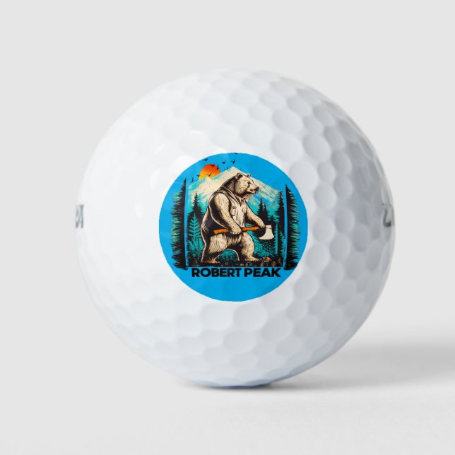 Bear Lover's Paradise: Wildlife Delights & Humour Golf Balls (Front)