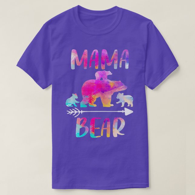 Bear Matching Family Outfits, Funny Mama Bear Thre T-Shirt (Design Front)