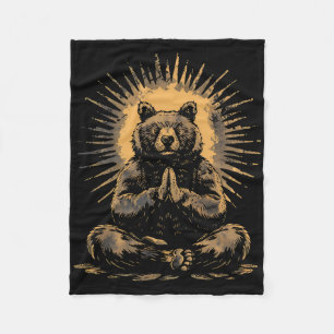 Bear Meditation Buddhist Zen Buddha Spirituality Y Fleece Blanket