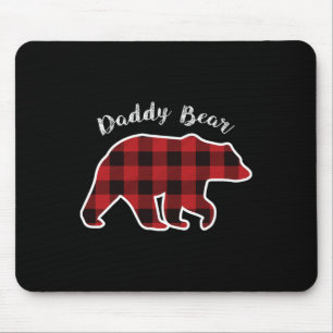 Bear Men Red Plaid Christmas Pajama Family Dad Gif Mouse Mat