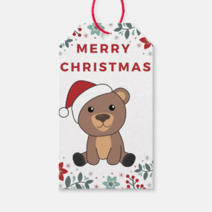 Bear Merry Christmas Winter Animals Bears Gift Tag