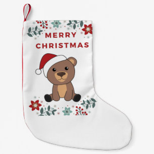 Bear Merry Christmas Winter Animals Bears Small Christmas Stocking