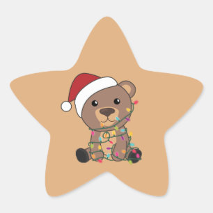 Bear Merry Christmas Winter Animals Bears Star Sti Sticker