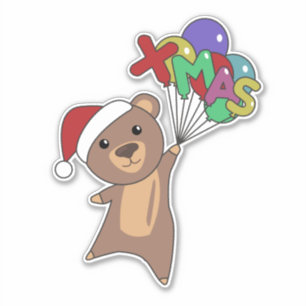 Bear Merry Christmas Winter Animals Bears Sticker