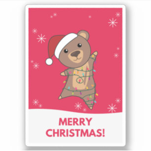 Bear Merry Christmas Winter Animals Bears Sticker