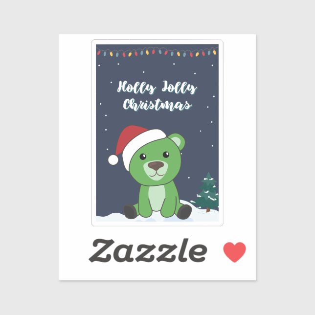 Bear Merry Christmas Winter Animals Bears Sticker (Sheet)