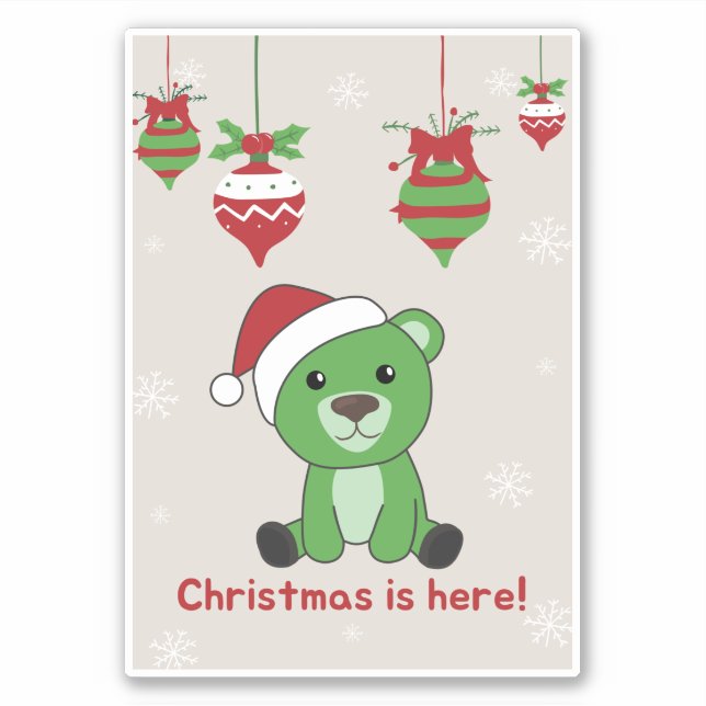 Bear Merry Christmas Winter Animals Bears Sticker (Front)
