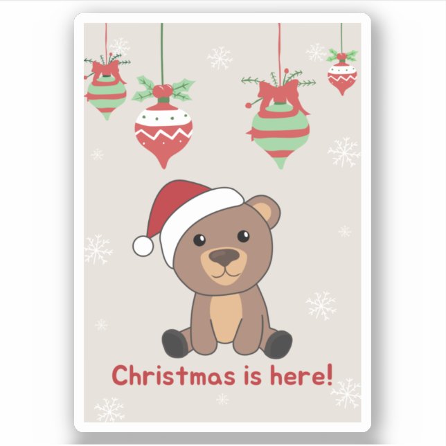 Bear Merry Christmas Winter Animals Bears Sticker (Front)