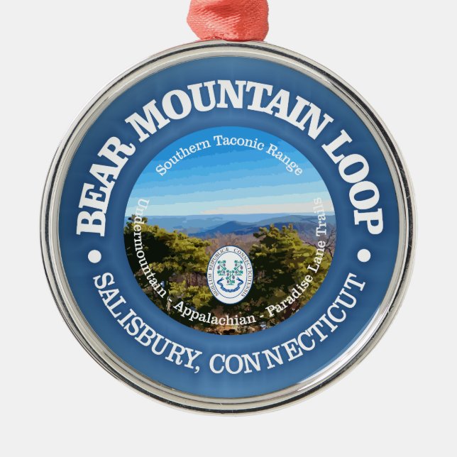 Bear Mountain Loop (rd) Metal Tree Decoration (Front)
