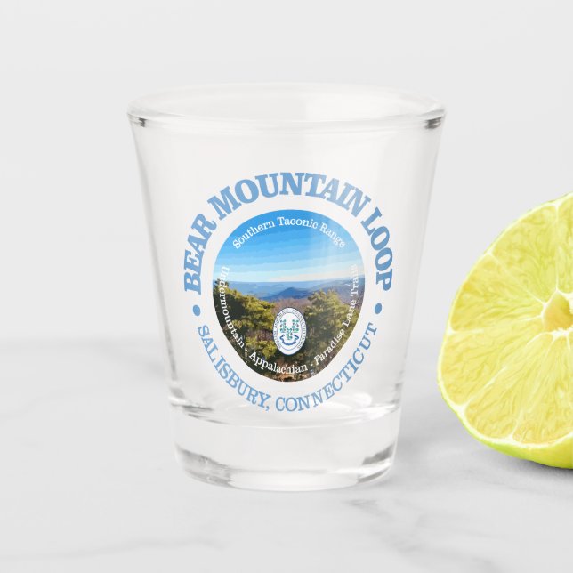 Bear Mountain Loop (rd) Shot Glass (Front)
