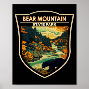 Bear Mountain State Park New York Travel Vintage Poster