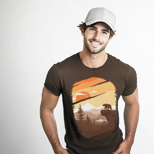 Bear Mountains Graphic Brown T-Shirt