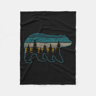 Bear Nature Grizzly Brown Black Bear Hiking Huntin Fleece Blanket