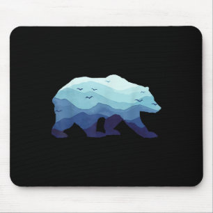 Bear Nature Mountains Grizzly Hiking Camping Outdo Mouse Mat