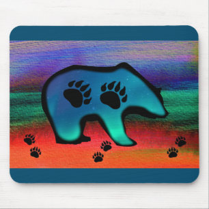 Bear Northern Lights Spirit Bear Mouse Mat