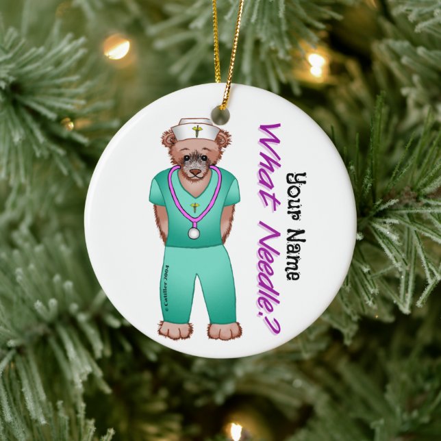 Bear nurse  ceramic tree decoration (Tree)