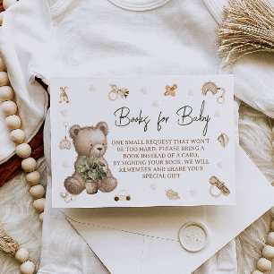 Bear Nursery Baby Shower Book Request Enclosure Card