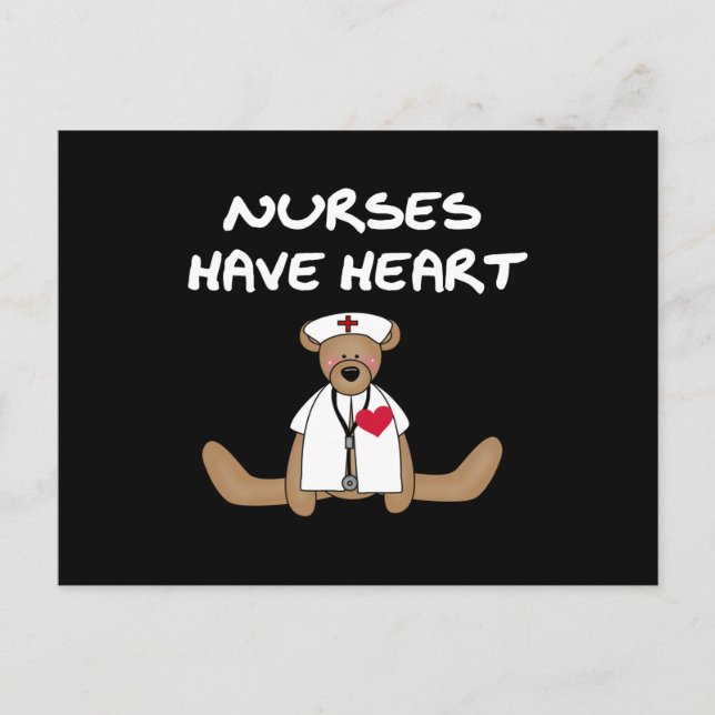 Bear Nurses Have Heart T-shirts and Gifts Postcard (Front)
