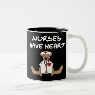 Bear Nurses Have Heart T-shirts and Gifts Two-Tone Coffee Mug