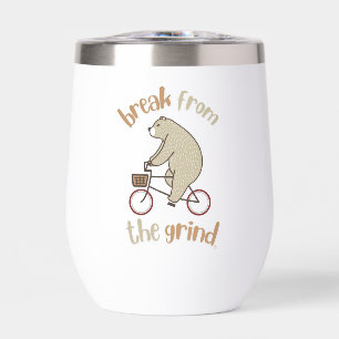 Bear On A Bike Wine Tumbler