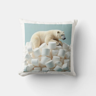bear on a pile of marshmallows pillow