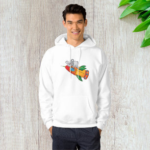 Bear On A Rocket Mens Hoodie