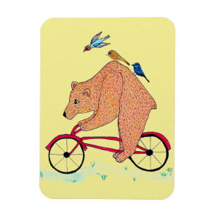 Bear on Bike Magnet