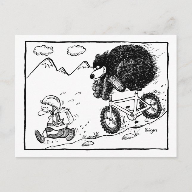 bear on bike postcard (Front)