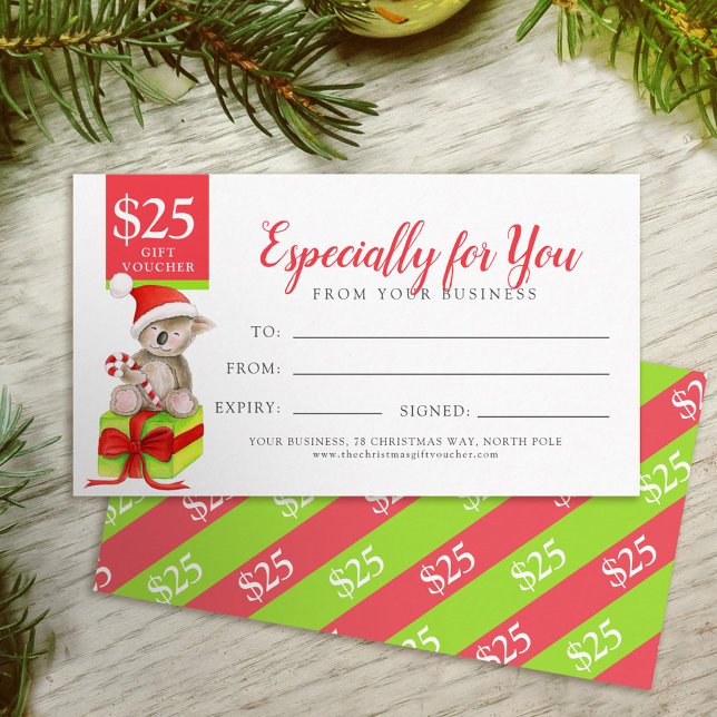 Bear on Christmas gift $25 gift voucher Discount Card (Creator Uploaded)