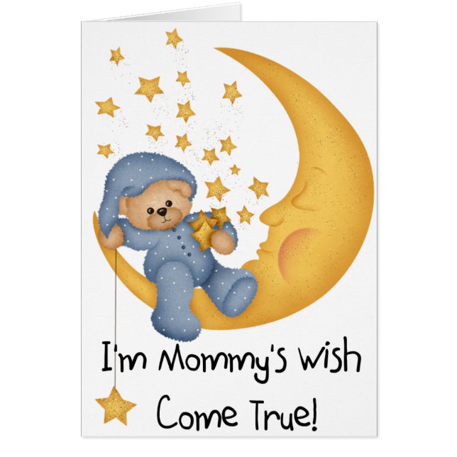 Bear on Moon I'm Mummy's Wish (blue) (Front)