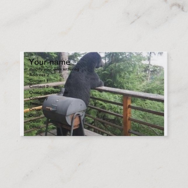Bear on vacation business card (Front)