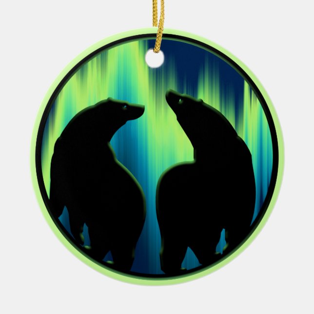 Bear Ornament Personalised Wildlife Art Decoration (Front)