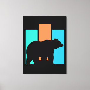 Bear Outdoors Nature Silhouette Canvas Print