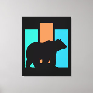 Bear Outdoors Nature Silhouette Canvas Print