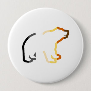 BEAR OUTLINE 10 CM ROUND BADGE