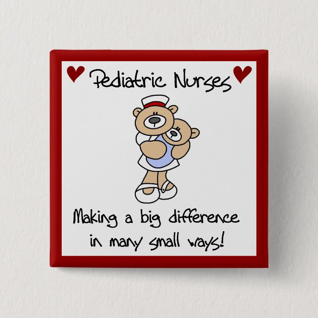 Bear Paediatrics Nurses T-shirts and Gifts 15 Cm Square Badge (Front)