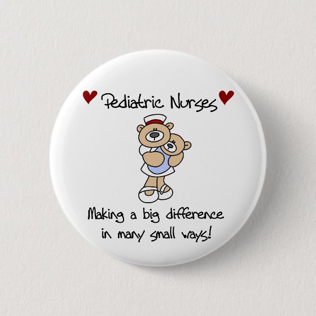 Bear Paediatrics Nurses T-shirts and Gifts 6 Cm Round Badge (Front)