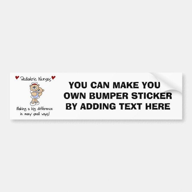 Bear Paediatrics Nurses T-shirts and Gifts Bumper Sticker (Front)