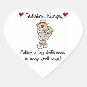 Bear Paediatrics Nurses T-shirts and Gifts Heart Sticker