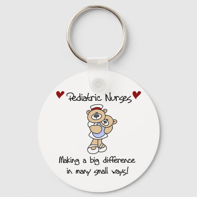 Bear Paediatrics Nurses T-shirts and Gifts Key Ring (Front)