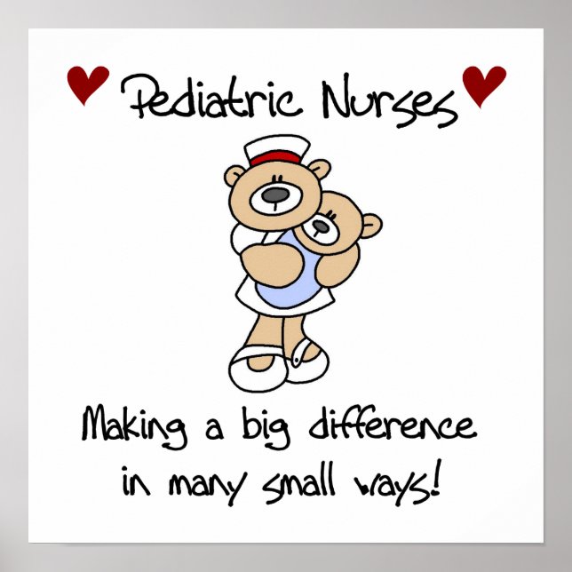 Bear Paediatrics Nurses T-shirts and Gifts Poster (Front)