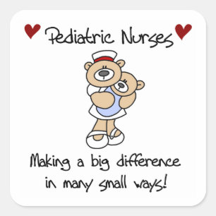 Bear Paediatrics Nurses T-shirts and Gifts Square Sticker