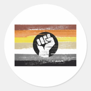 Bear Painted Protest Flag Classic Round Sticker