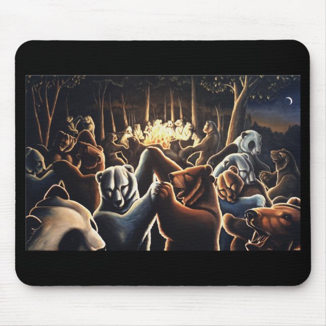 Bear Painting Mousepad Wildlife Art Mousepad (Front)