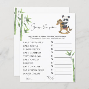 Bear Panda baby shower Price Guess game