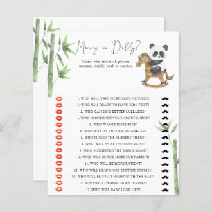 Bear Panda Mummy or daddy baby shower game